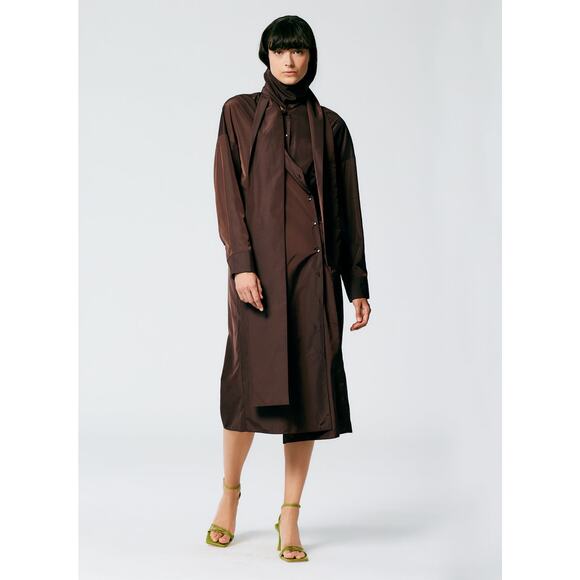 Tibi Italian Sporty Nylon Shirt Dress - Picture 2 of 14
